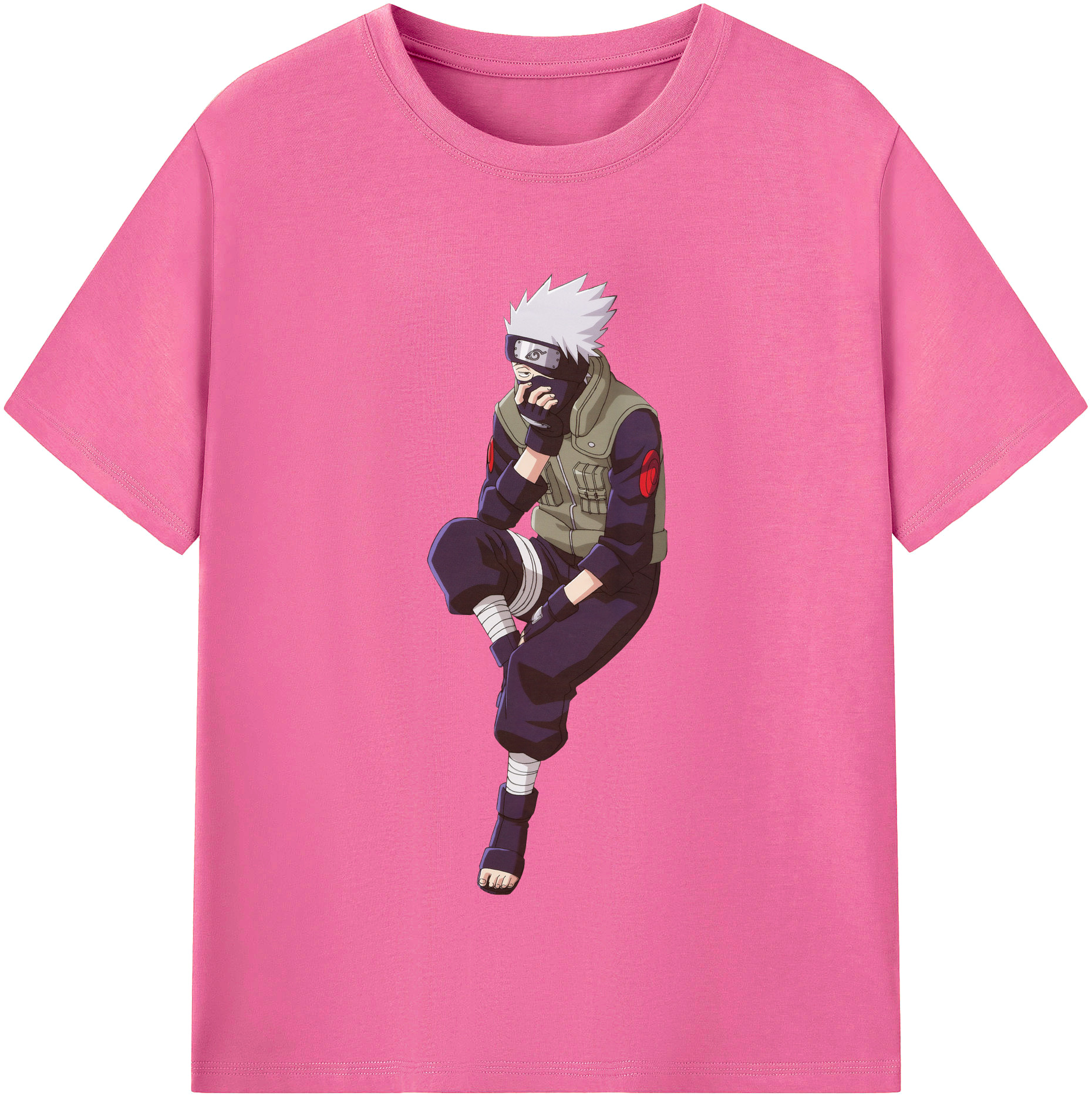 （画像用） NARUTO -ナルト- はたけ カカシ Hatake Kakashi レディースカジュアルプリントTシャツ（綿100％）